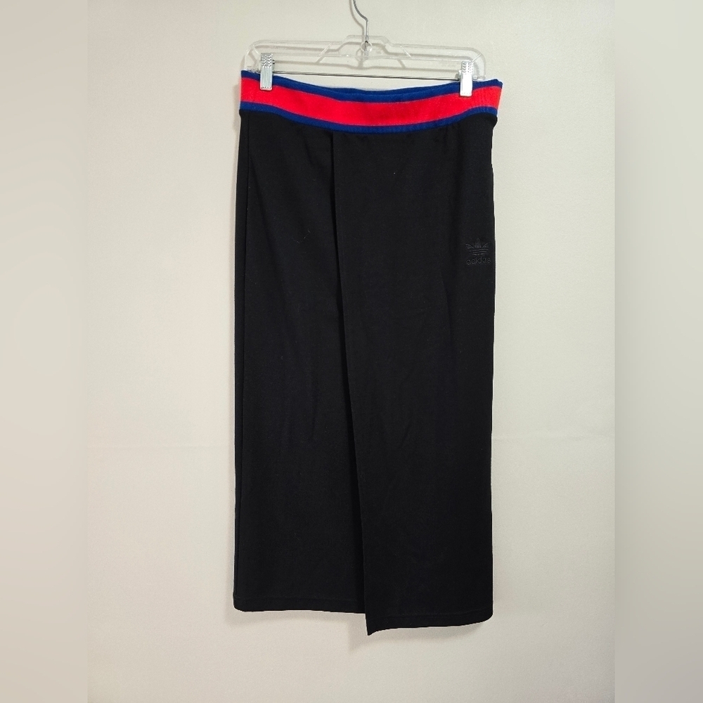 adidas Black Maxi Skirt with Red and Blue Waistband